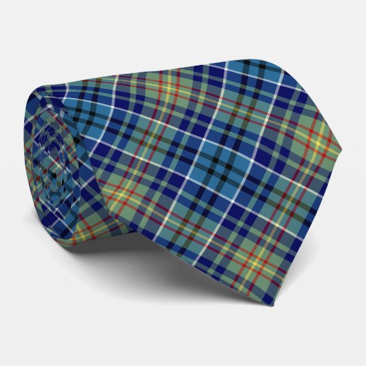 O'Sullivan Tartan Blue and Green Plaid ネクタイ (ロール)