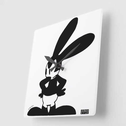 Oswald - Angry (All Wet, 1927) スクエア壁時計 (傾斜)