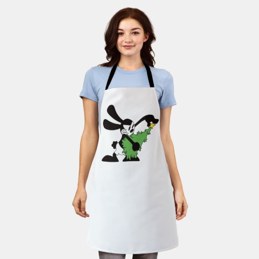 Oswald The Lucky Rabbit Christmas Tree エプロン (着用した状態)