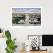 Oswego, NYパノラママップ – 1855 ポスター (ホームオフィス)