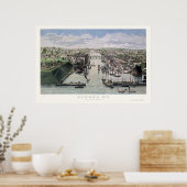 Oswego, NYパノラママップ – 1855 ポスター (キッチン)