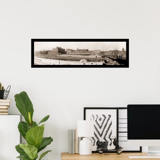 Oswego NY Riverfront写真1909 ポスター (ホームオフィス)