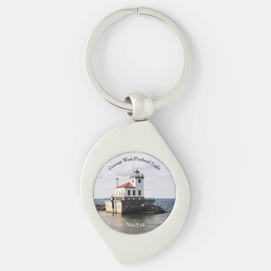 Oswego West Pierheadライトメタルキーチェーン キーホルダー (正面)