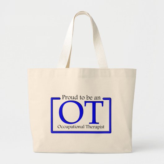 OTがあること誇りを持った ラージトートバッグ (正面)