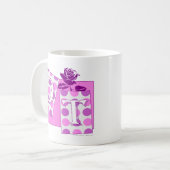 otの手紙はピンクの紫色を妨げます コーヒーマグカップ (正面左)