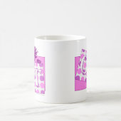 otの手紙はピンクの紫色を妨げます コーヒーマグカップ (中央)