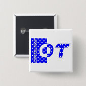 OTの青および白 缶バッジ (正面&裏面)