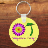 OTフラワーパワーピンクと紫 キーホルダー (正面)