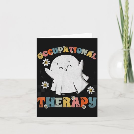 Ot Occupational Therapy Halloween Retro Ghost Ot H カード (正面)