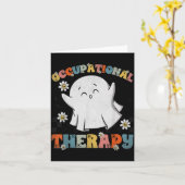 Ot Occupational Therapy Halloween Retro Ghost Ot H カード (黄色い花)