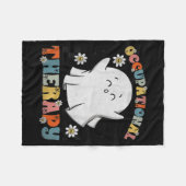 Ot Occupational Therapy Halloween Retro Ghost Ot H フリースブランケット (正面(横))