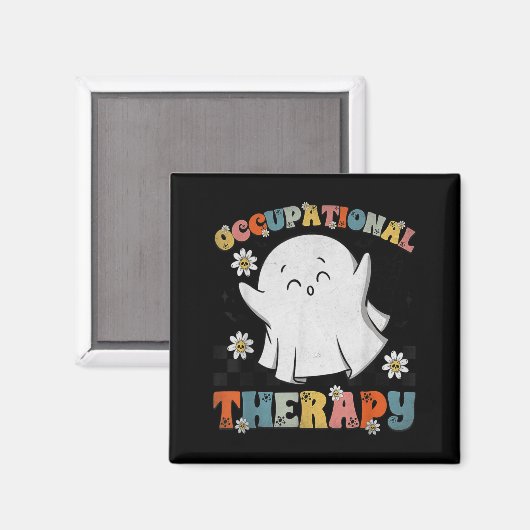 Ot Occupational Therapy Halloween Retro Ghost Ot H マグネット (正面/裏面)