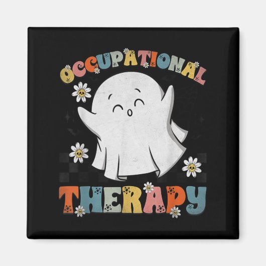Ot Occupational Therapy Halloween Retro Ghost Ot H マグネット (正面)