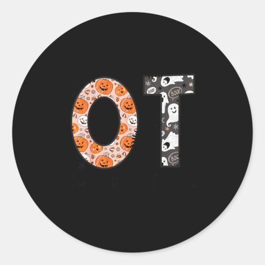 Ot Occupational Therapy Therast Halloween Ota Soky ラウンドシール (正面)