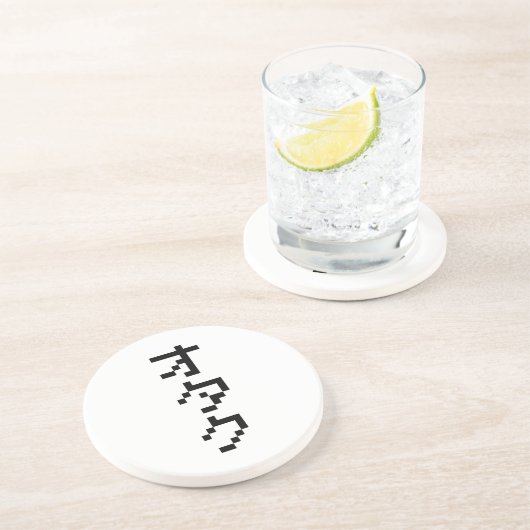 OTAKU 8ビットピクセル日本のカタカナ縦 コースター (側面)