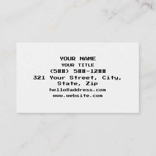 OTAKU 8 Bit Pixel Japanese Katakana 名刺 (裏面)