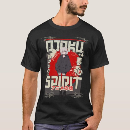 Otaku Spirit Anime Aesthetic Design Tシャツ (正面)