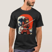 Otaku Weiner Dachshund Dog Samurai Tシャツ (正面)