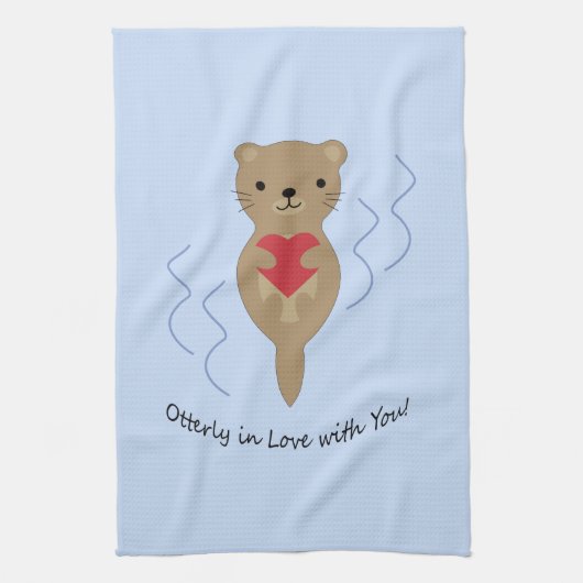Oterly in Love with You Otter キッチンタオル (縦)