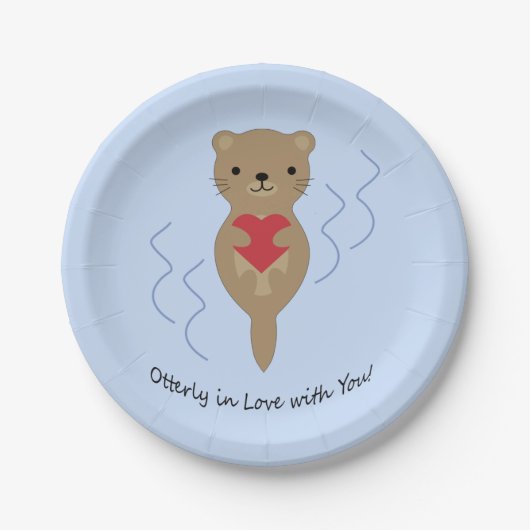 Oterly in Love with You Otter ペーパープレート (正面)
