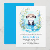 Oterly Wildflower Boyお洒落 Baby Shower 招待状 (正面/裏面)