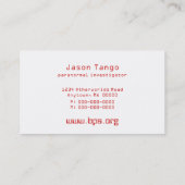 Othersteral名刺、赤 名刺 (裏面)