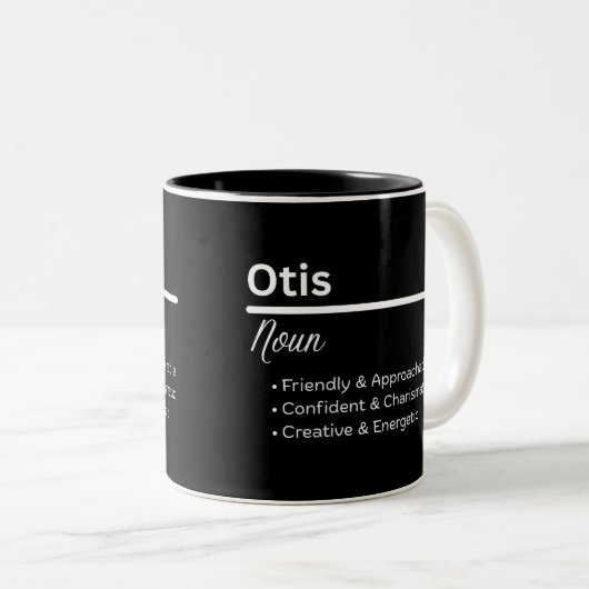Otis Boy Name Definition Personalized Mug ツートーンマグカップ (正面右)