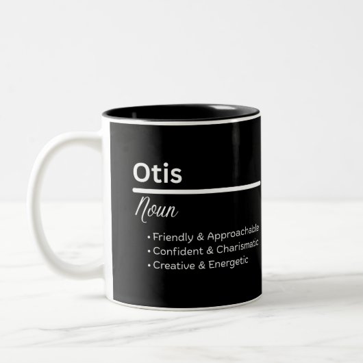 Otis Boy Name Definition Personalized Mug ツートーンマグカップ (左)