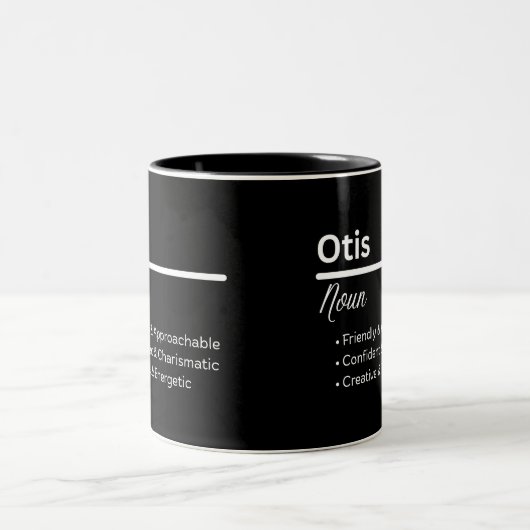 Otis Boy Name Definition Personalized Mug ツートーンマグカップ (中央)