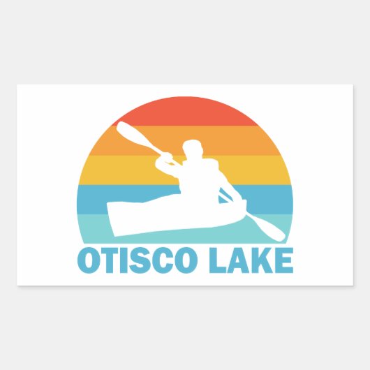 Otisco Lake New York Kayak 長方形シール (正面)