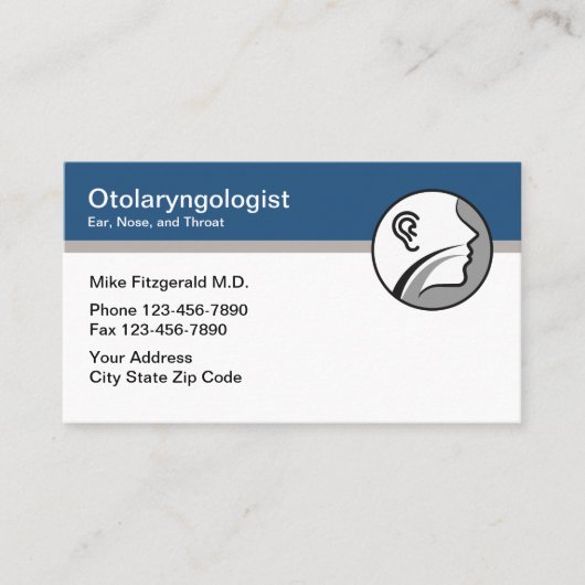 Otolaryngologist Ear Nose Throat Doctor Modern 名刺 (正面)