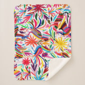 Otomiのカラフルなプリント、花柄または動物パターン シェルパブランケット (正面)