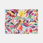 Otomiのカラフルなプリント、花柄または動物パターン フリースブランケット (正面(横))