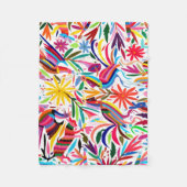 Otomiのカラフルなプリント、花柄または動物パターン フリースブランケット (正面)