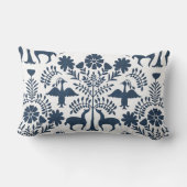 Otomiのプリント、白及び濃紺のBohoの装飾用クッション ランバークッション (裏面)