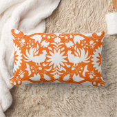 OtomiのBohoのプリントの、オレンジ及び白い装飾用クッション ランバークッション (ブランケット)