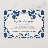 Otomi Blue Floral Elegant Fiesta Spanish Wedding エンクロージャーカード (正面)