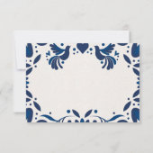 Otomi Blue Floral Elegant Fiesta Spanish Wedding サンキューカード (裏面)