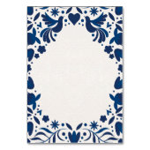 Otomi Blue Floral Elegant Fiesta Spanish Wedding テーブルナンバー (裏面)