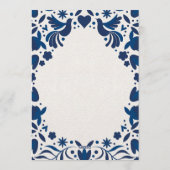 Otomi Blue Floral Elegant Fiesta Spanish Wedding 招待状 (裏面)