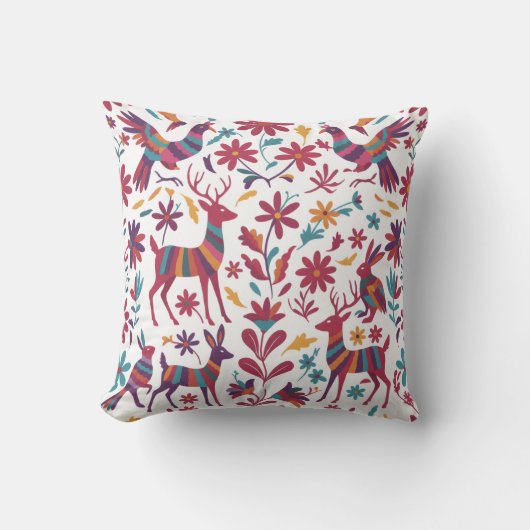 Otomi Mexican Decorative Throw Pillow  クッション (正面)