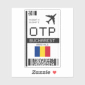 OTP Bucharest,ルーマニア搭乗券 – 空港 シール (シート)