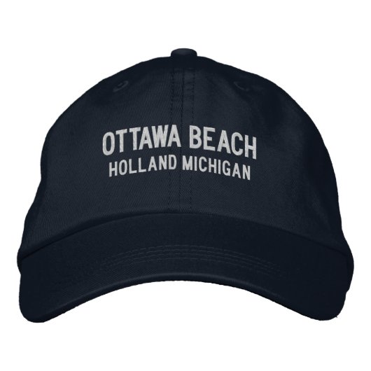 Ottawa Beach Michigan Embroidered Baseball Hat 刺繍入りキャップ (正面)