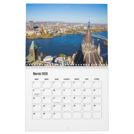 Ottawa-Canada Calendar カレンダー (3月 2026)