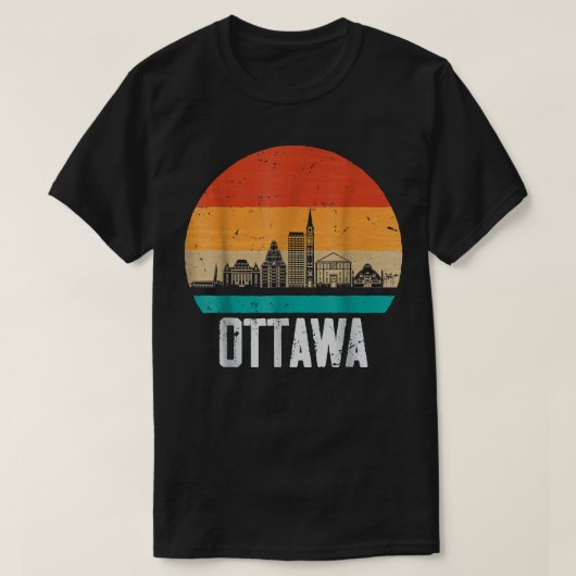 Ottawa Canada Retro Vintage Sunset Skyline Ottawa Tシャツ (デザイン正面)