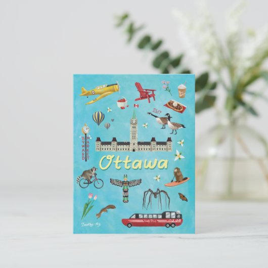 Ottawa Canada Summer Greetings ポストカード (スタンド正面)