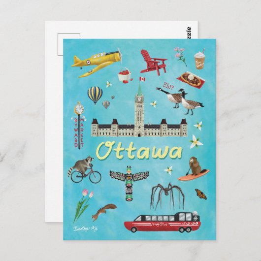 Ottawa Canada Summer Greetings ポストカード (正面/裏面)