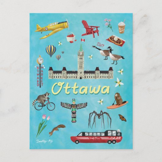 Ottawa Canada Summer Greetings ポストカード (正面)
