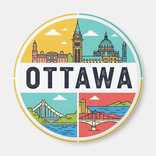 Ottawa Canada Travel マグネット (正面)