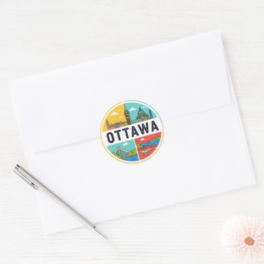 Ottawa Canada Travel ラウンドシール (封筒)